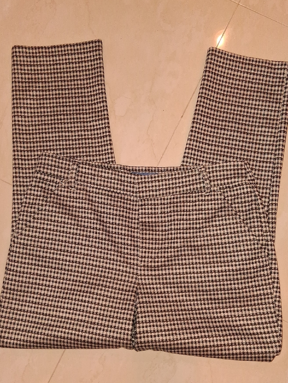 Democracy Beige Houndstooth Absolution Pants Size 6